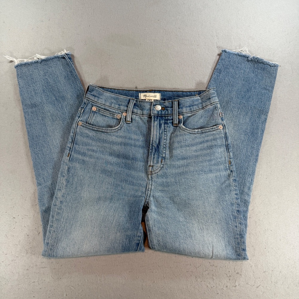 Madewell The Perfect Vintage Jean Light Wash Raw Hem High Rise Size 26
